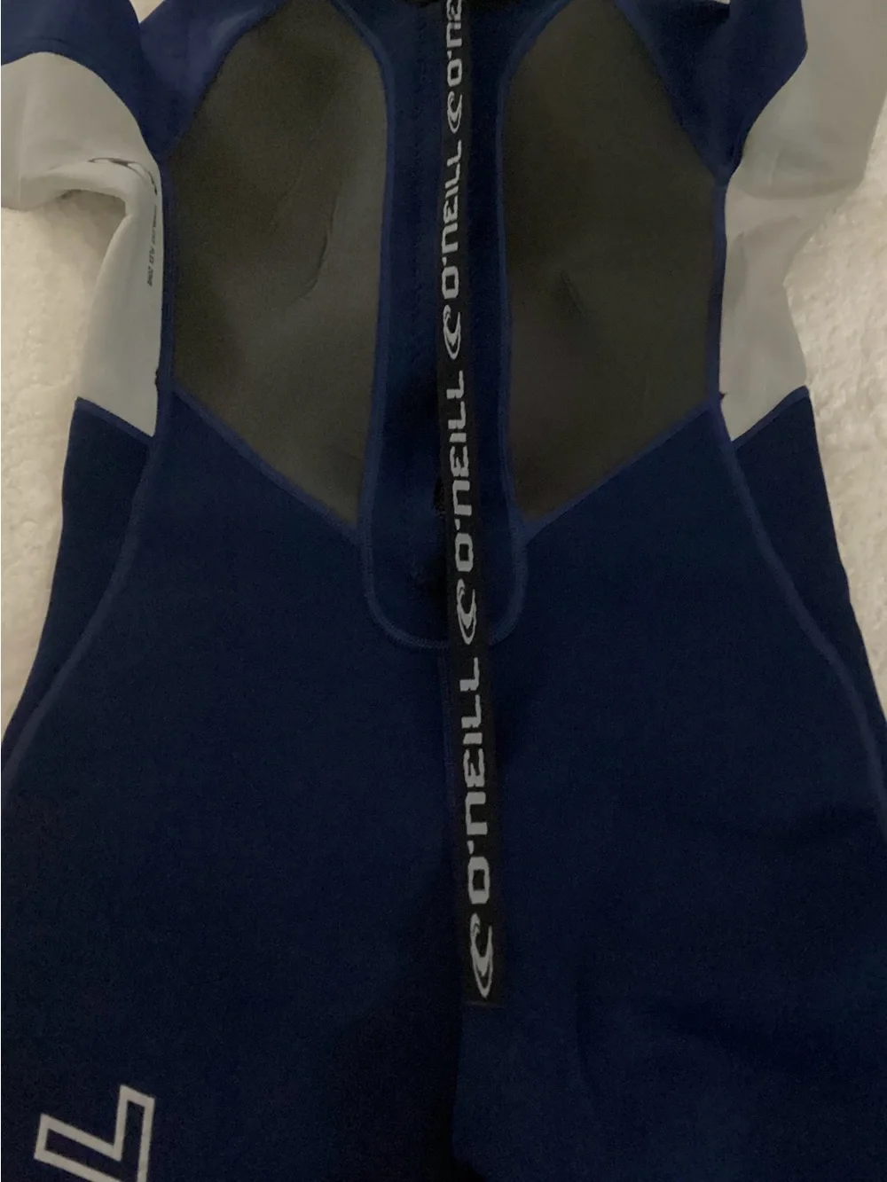 O'Neill Ladies Navy & Gray Short-Sleeve One-Piece Wetsuit